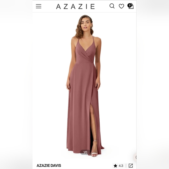Azazie Desert Rose Davis Dress Bridesmaid Prom Graduation Dress - Picture 1 of 5